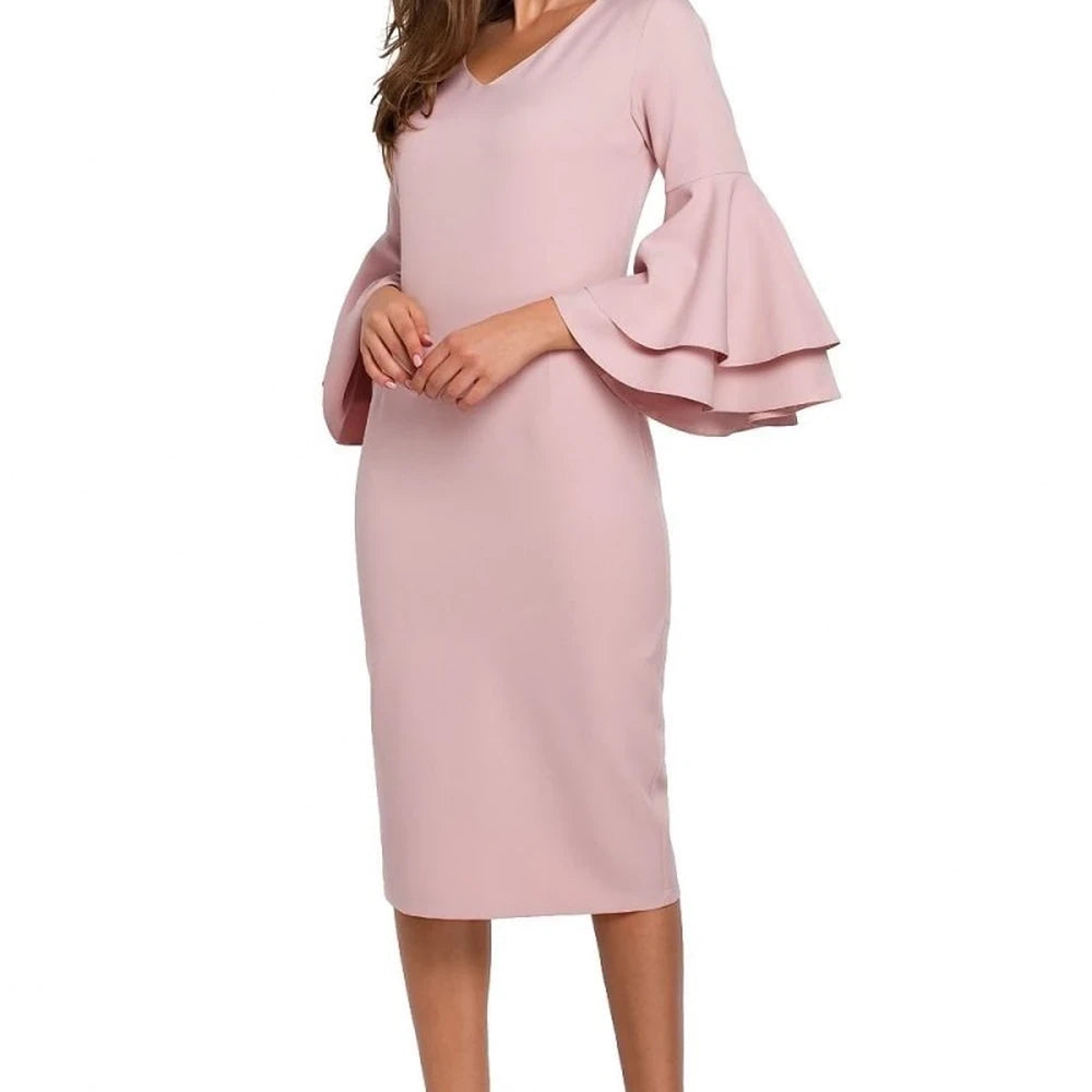 Elegant Cocktail Dress with Flowing Sleeves