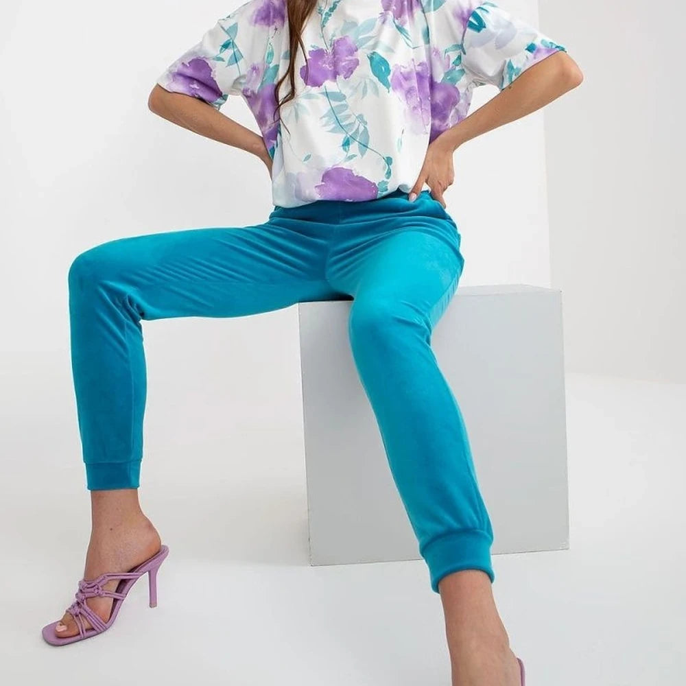 Velour Blouse and Pants Set