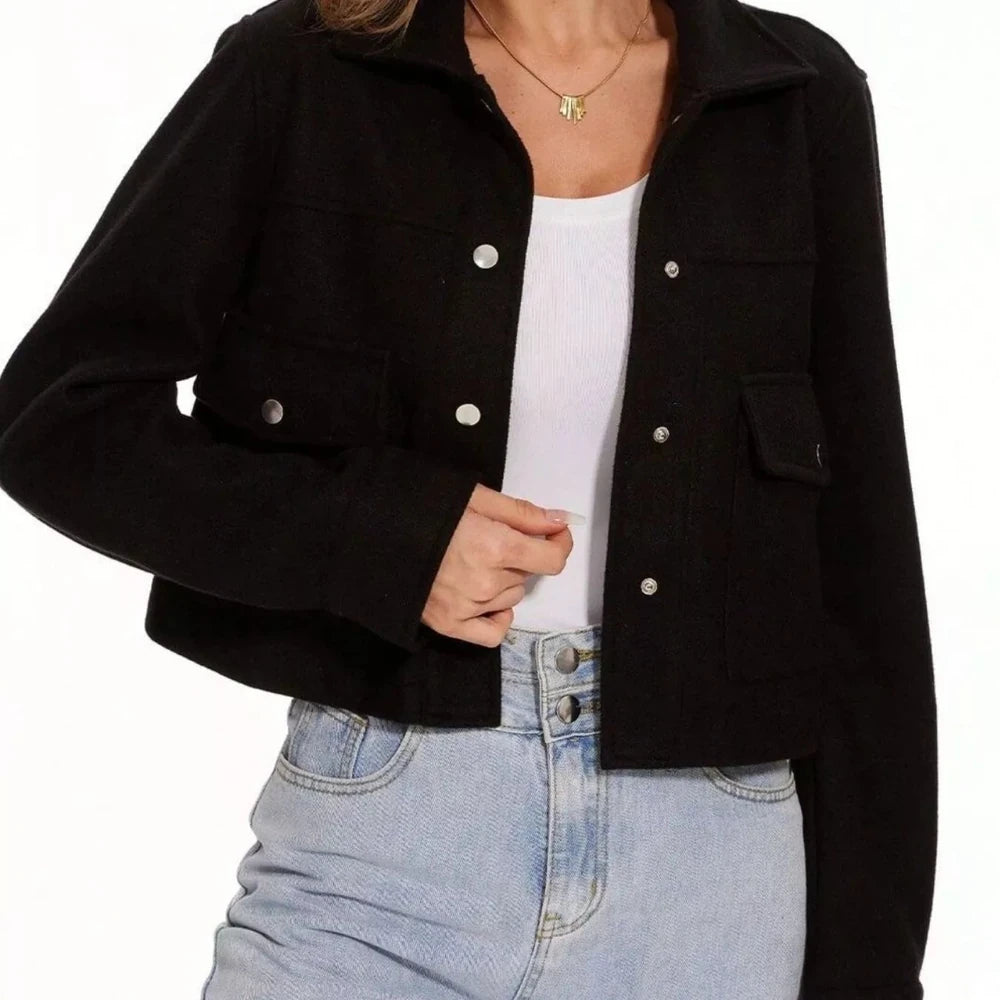 Snap Down Long Sleeve Jacket