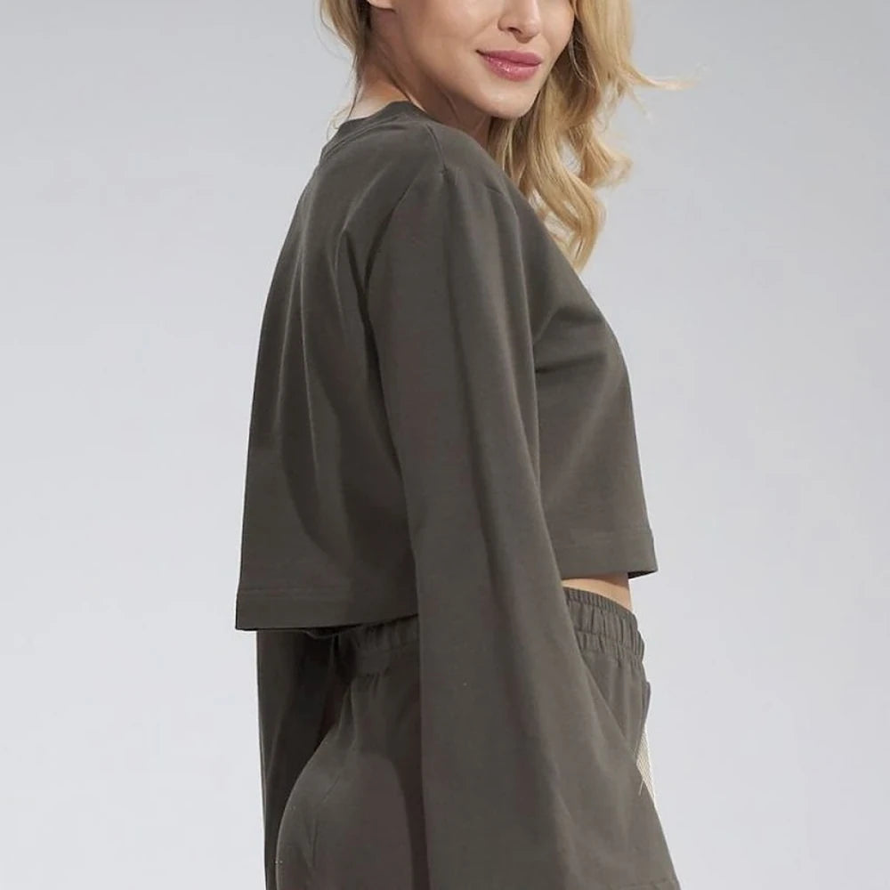 Cotton Wide Sleeve Sweatshirt