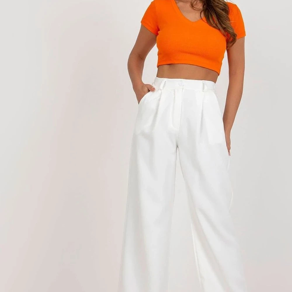 Women's High-Waisted Pleated Trousers