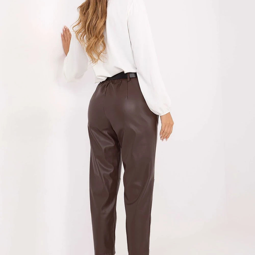 Women's Faux Leather Tapered Pants