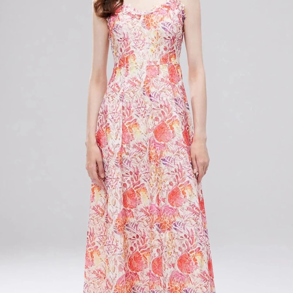 Floral Lace V-Neck Midi Dress
