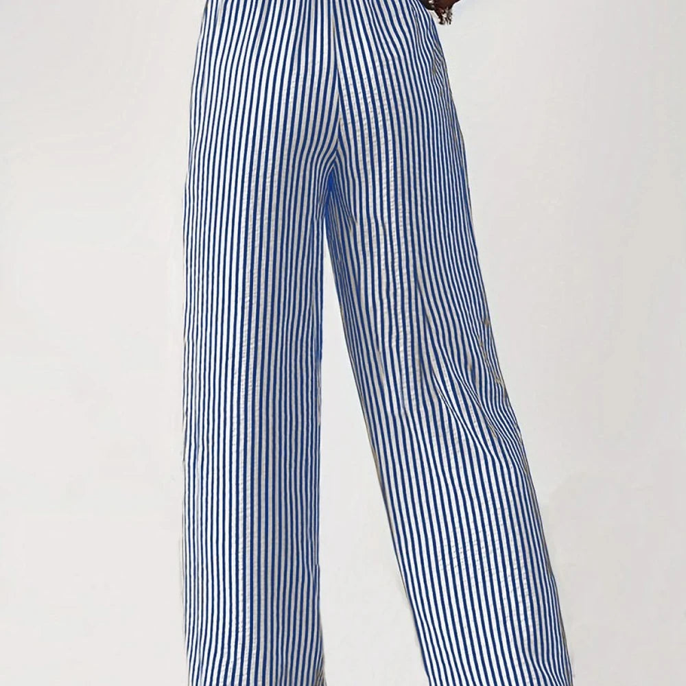 Striped Drawstring Waist Pants