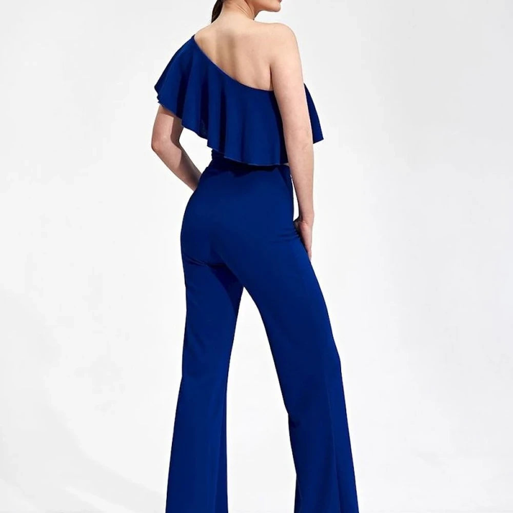 One-Shoulder Ruffle Crop Blouse