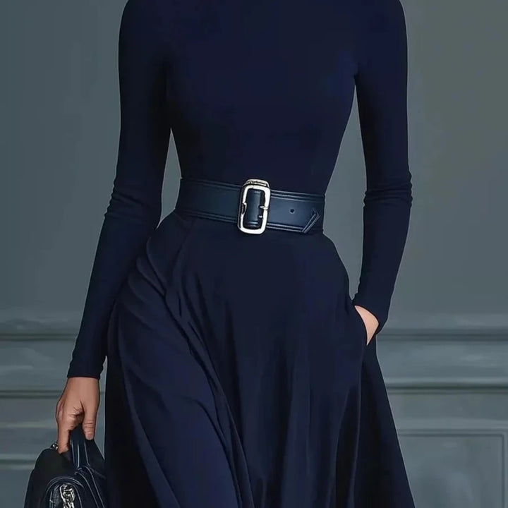 Turtleneck Long Sleeve Maxi Dress