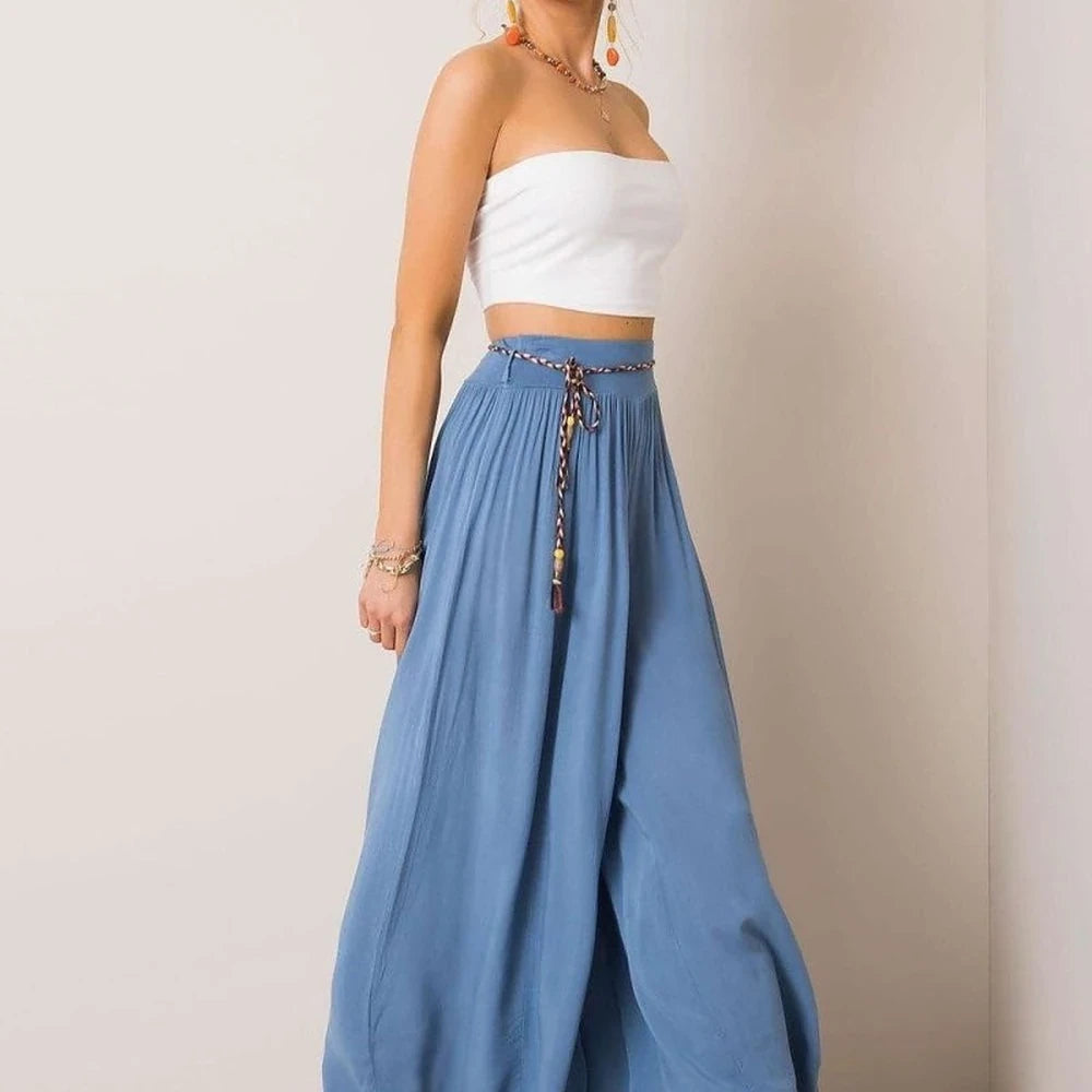 High-Waisted Wide-Leg Trousers