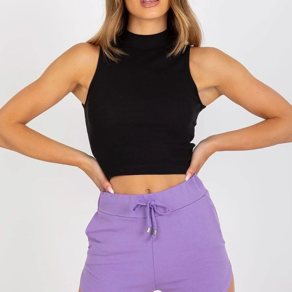Green Ribbed Knit Zip-Up Cropped Top