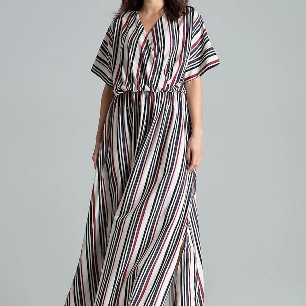 Long Floral Dress with Kimono Sleeves