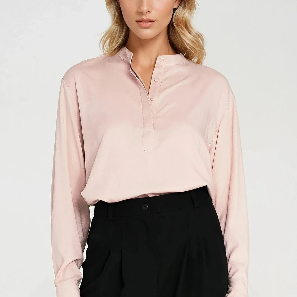 Viscose Oversized Blouse with Collar
