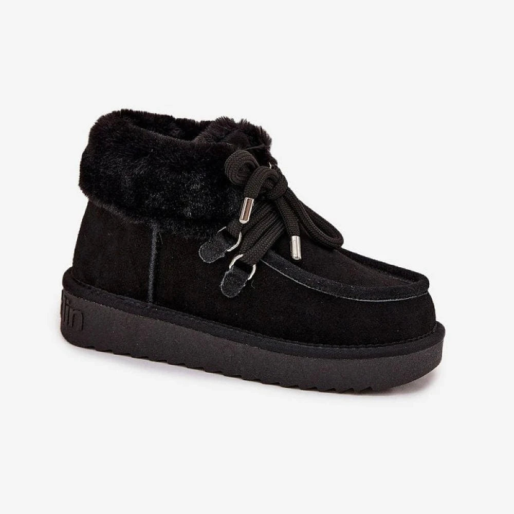 Women's Suede Snow Boots with Fur Lining
