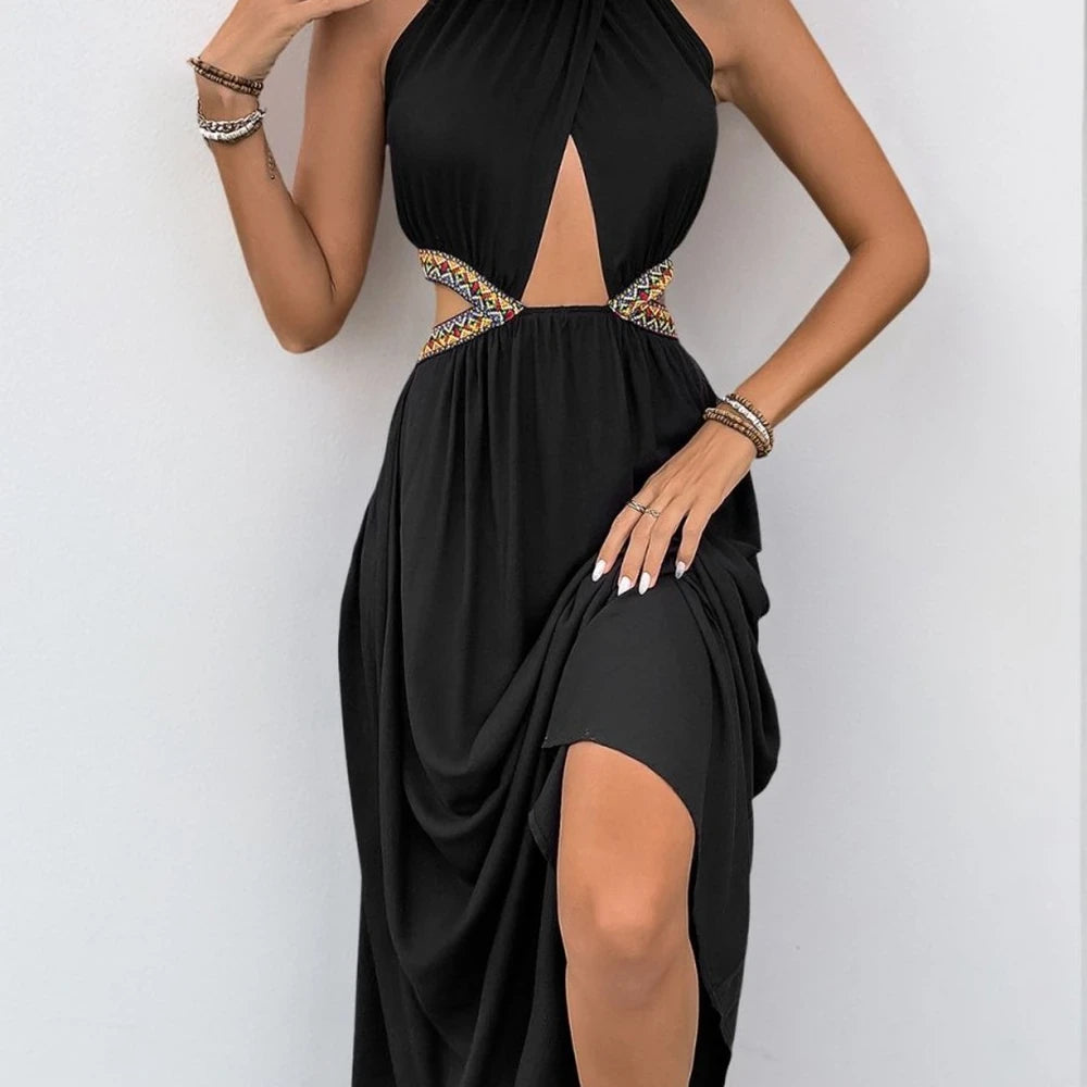 Women's Grecian Neck Cutout Dress