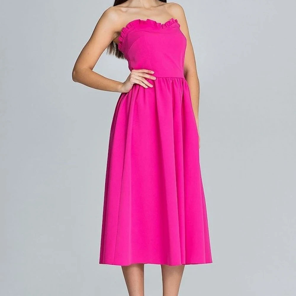 Romantic Ruffle Bodice Evening Dress
