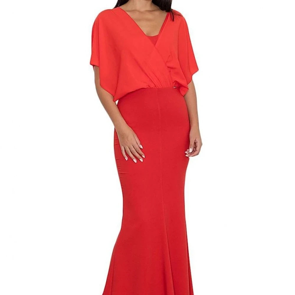 Fitted Long Dress with Transparent Top