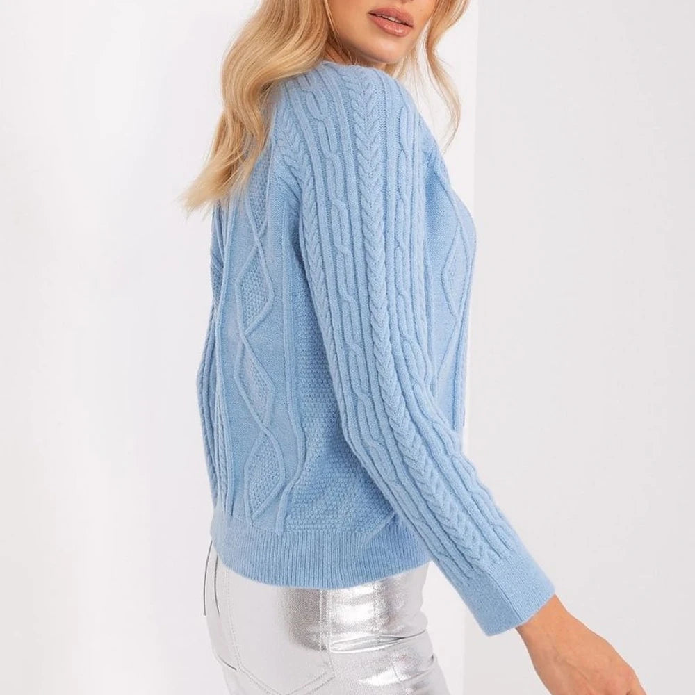 Variegated Texture Round Neck Cardigan