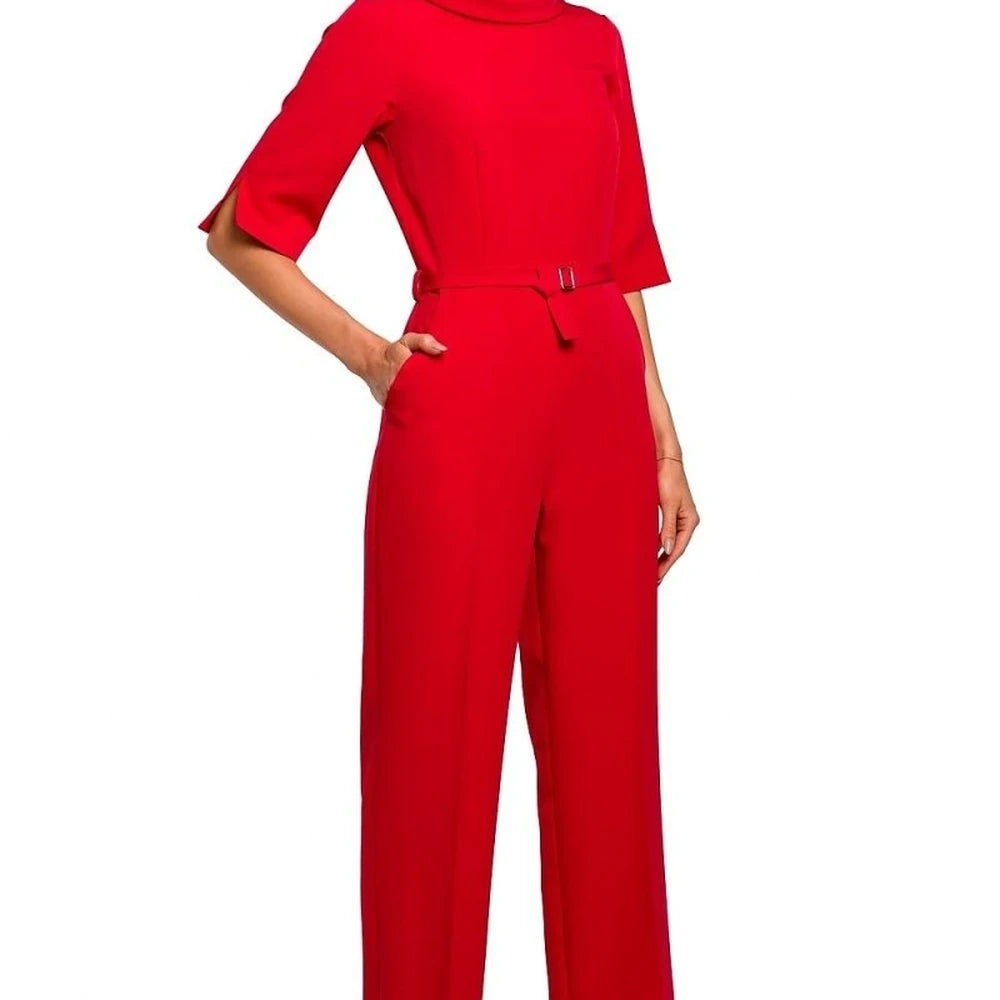 Women's Collar Neck Straight Leg Jumpsuit