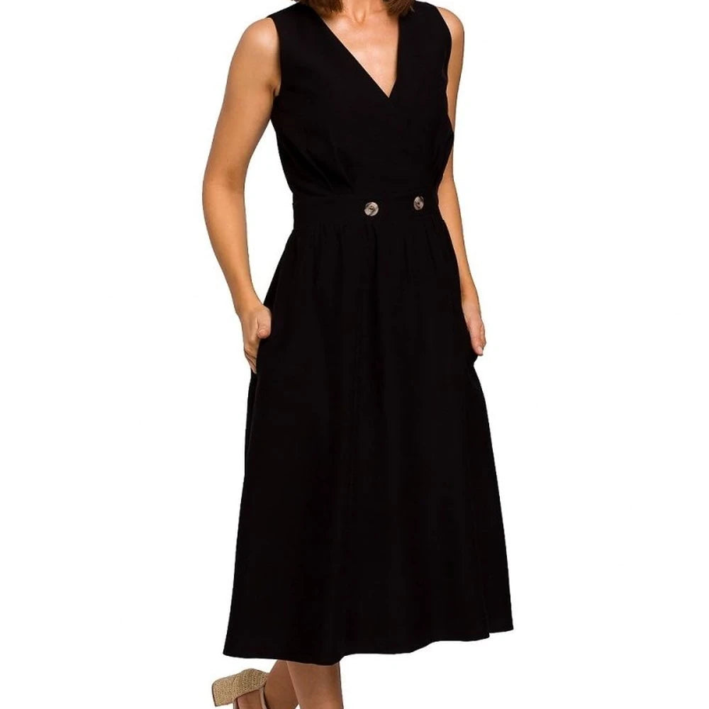 Flared Midi Dress with Belt