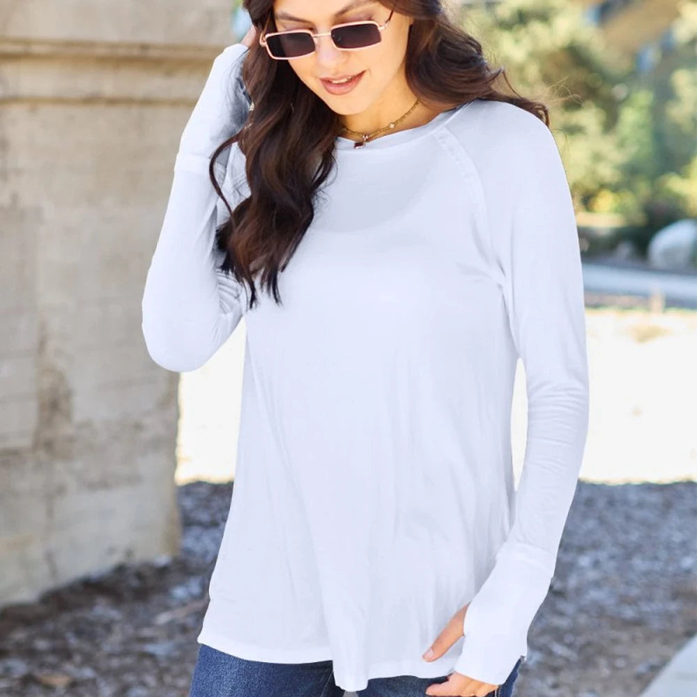 Women's Round Neck Long Sleeve Tee
