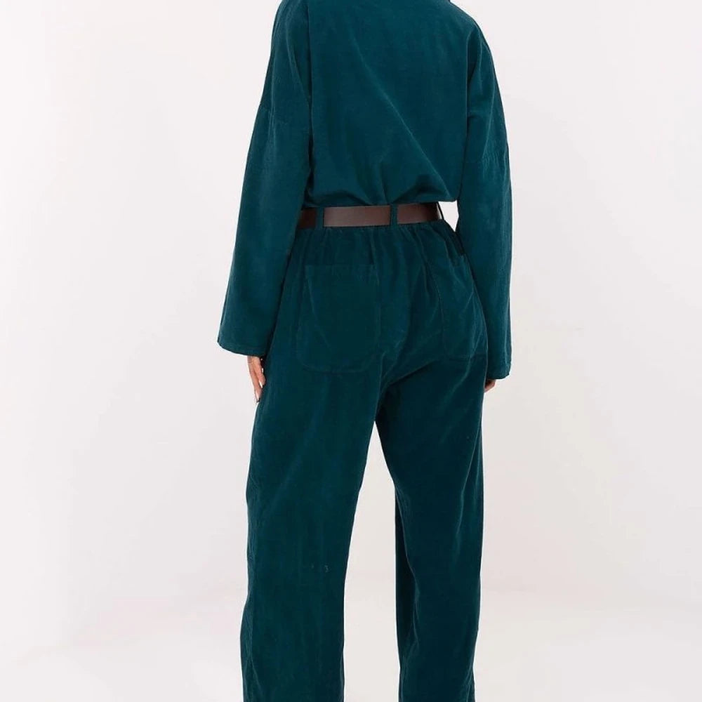 Green Wide Leg High Waist Trousers