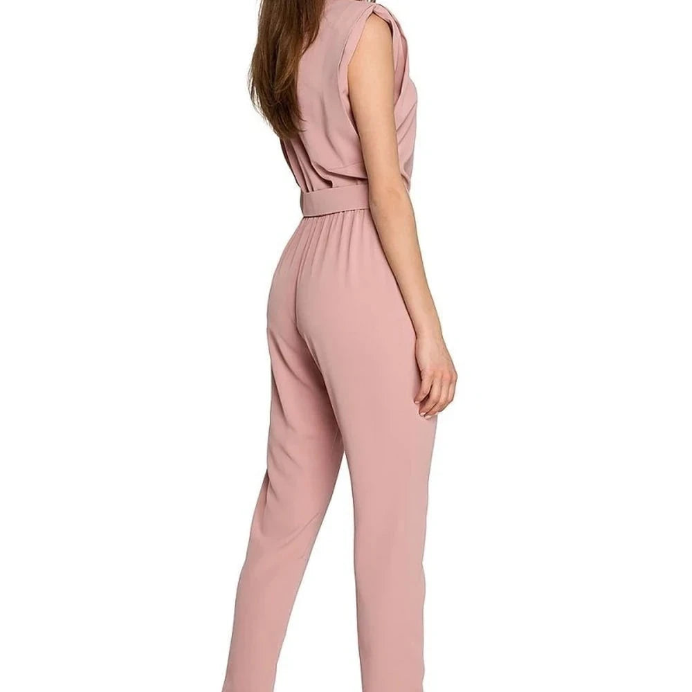 Loose Fit Jumpsuit with Belt and Buckle
