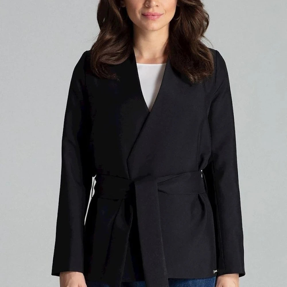 Floral Print Unlined Jacket with Sash