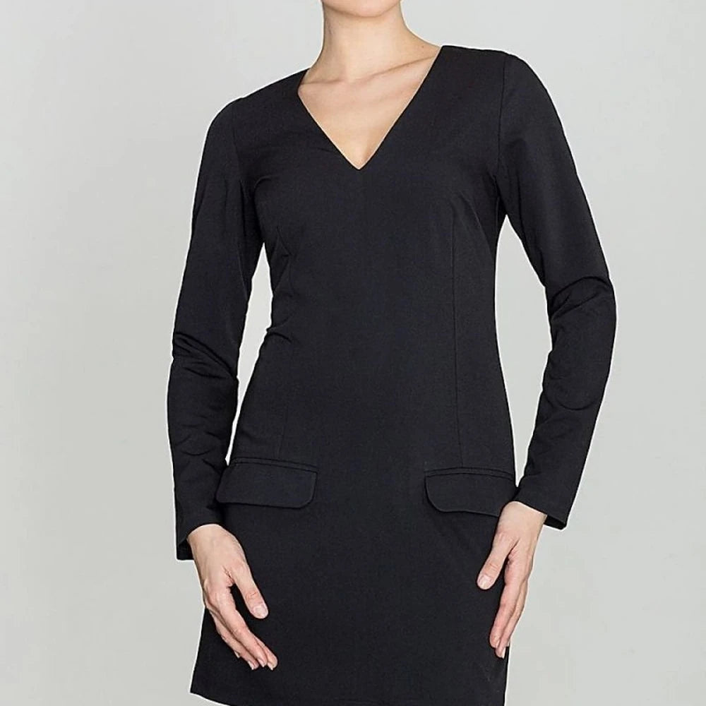 Women's Straight Cut Day Dress with Zipper
