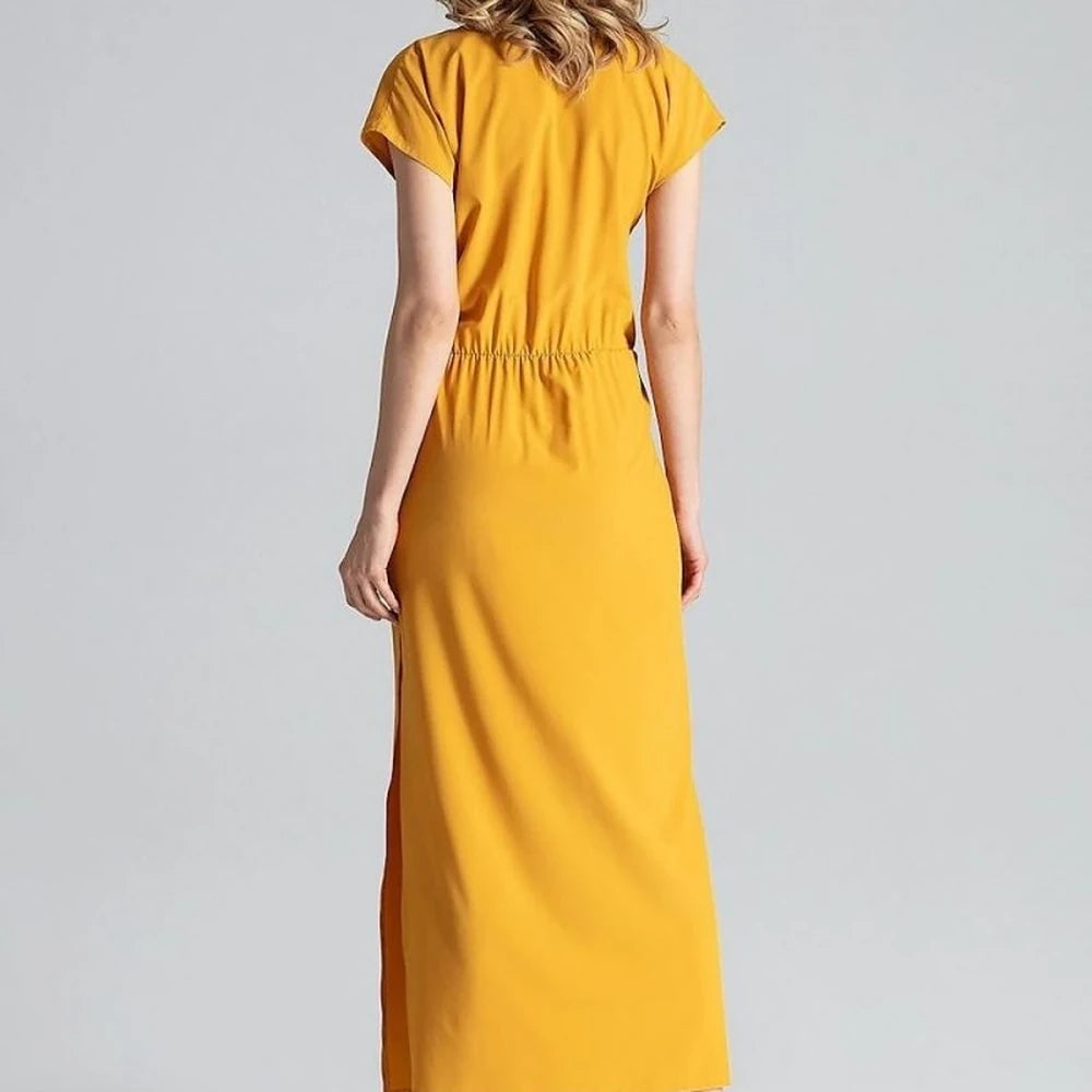 Light Maxi Dress with V-Neck