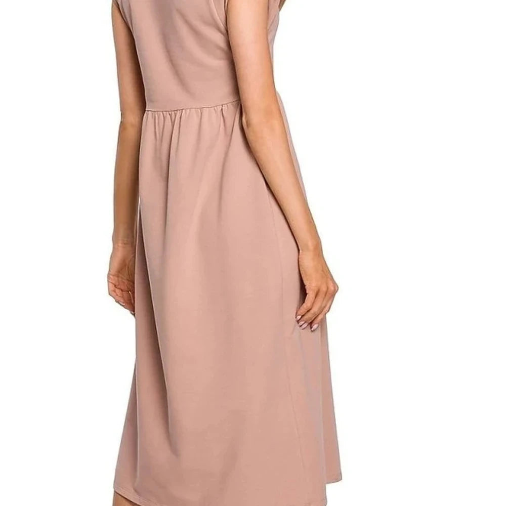 Stretchy Ribbed Knit Midi Dress