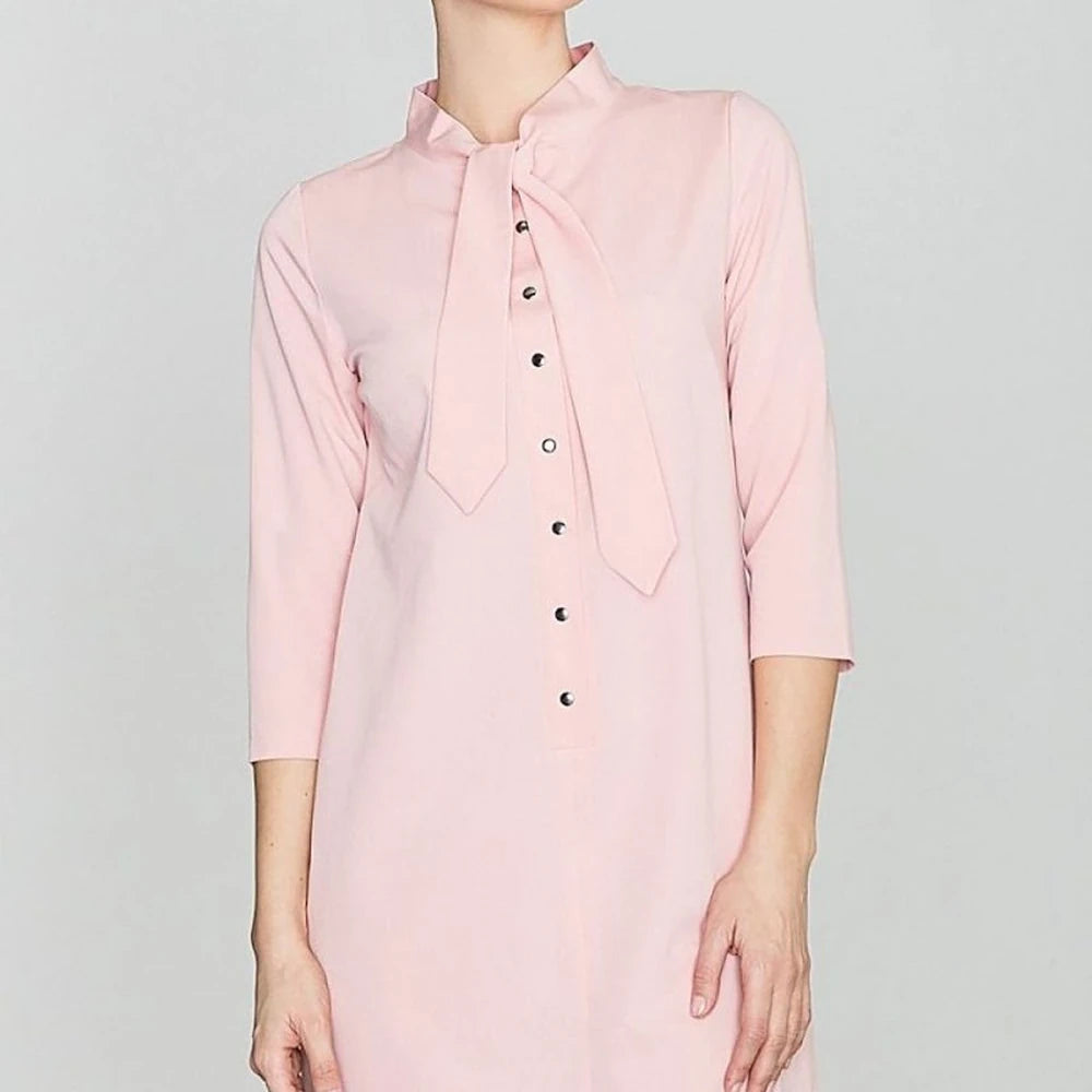 Pink Mini Dress with Tied Sash