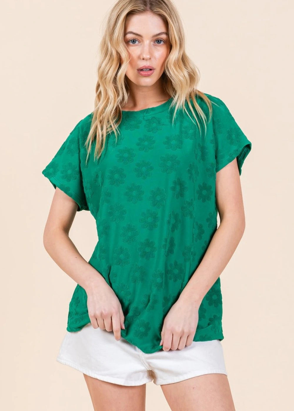 Textured floral casual top