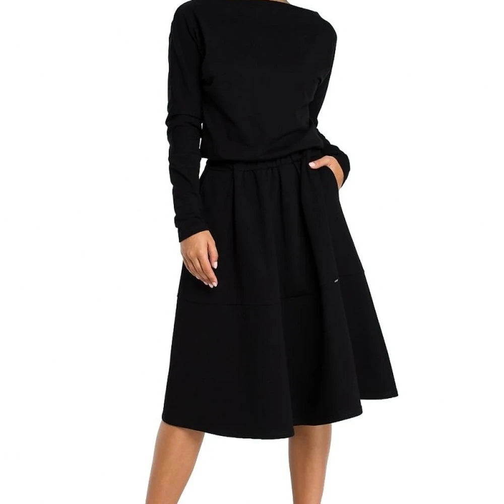 Flared Cotton Spandex Day Dress