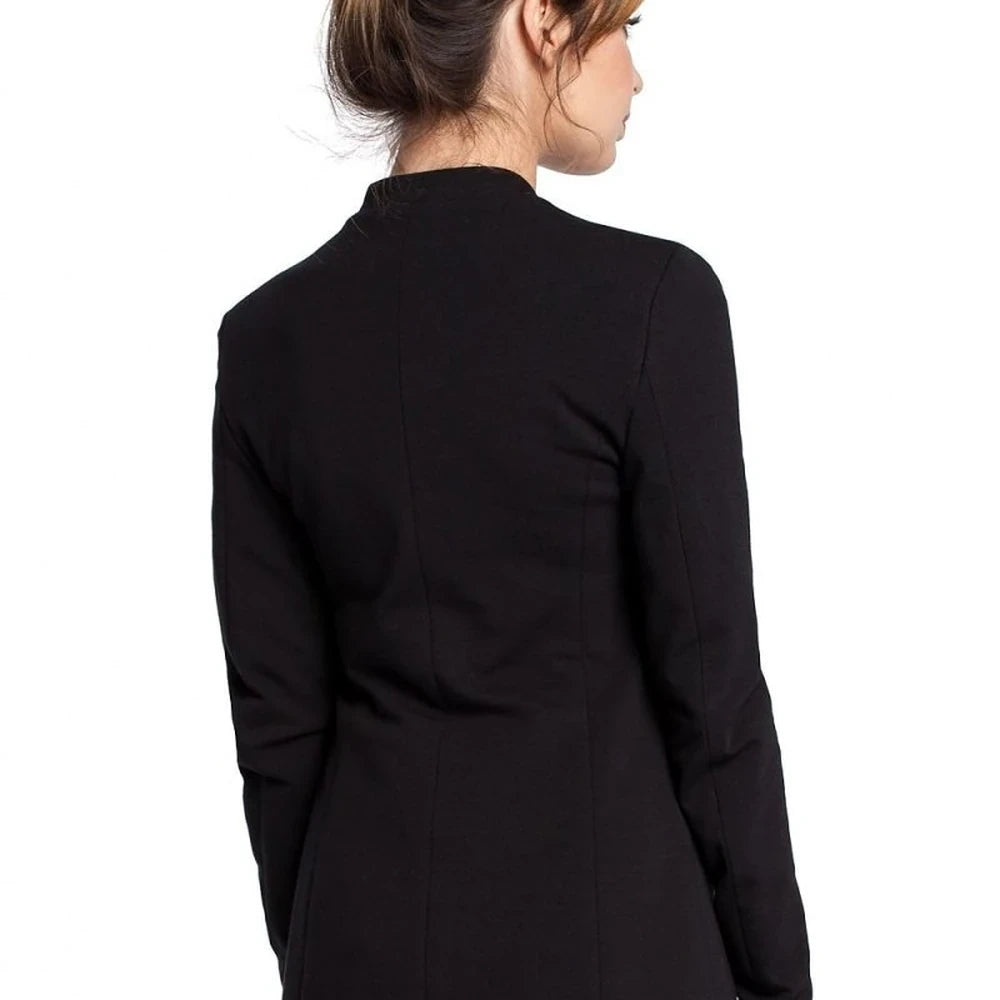 Lined Collar Knit Jacket with Hidden Pockets