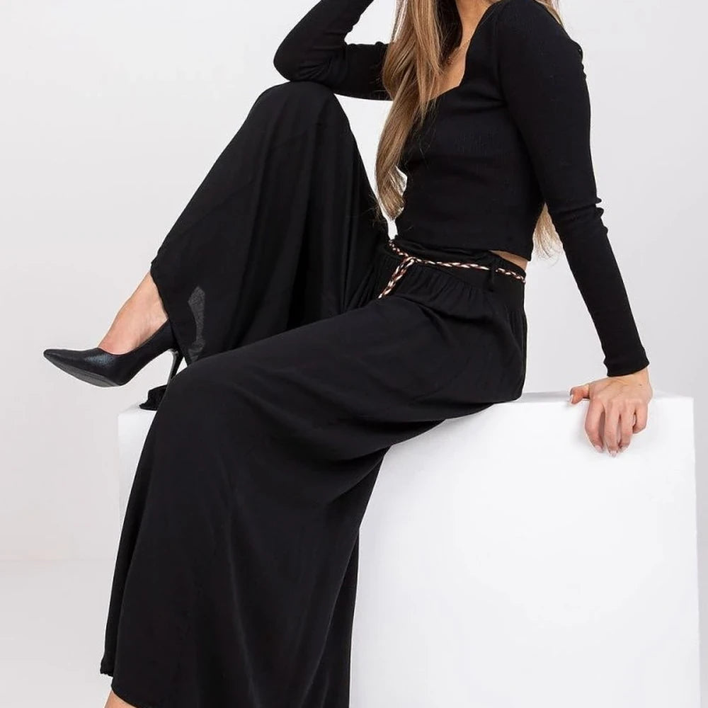 High-Waisted Wide-Leg Trousers