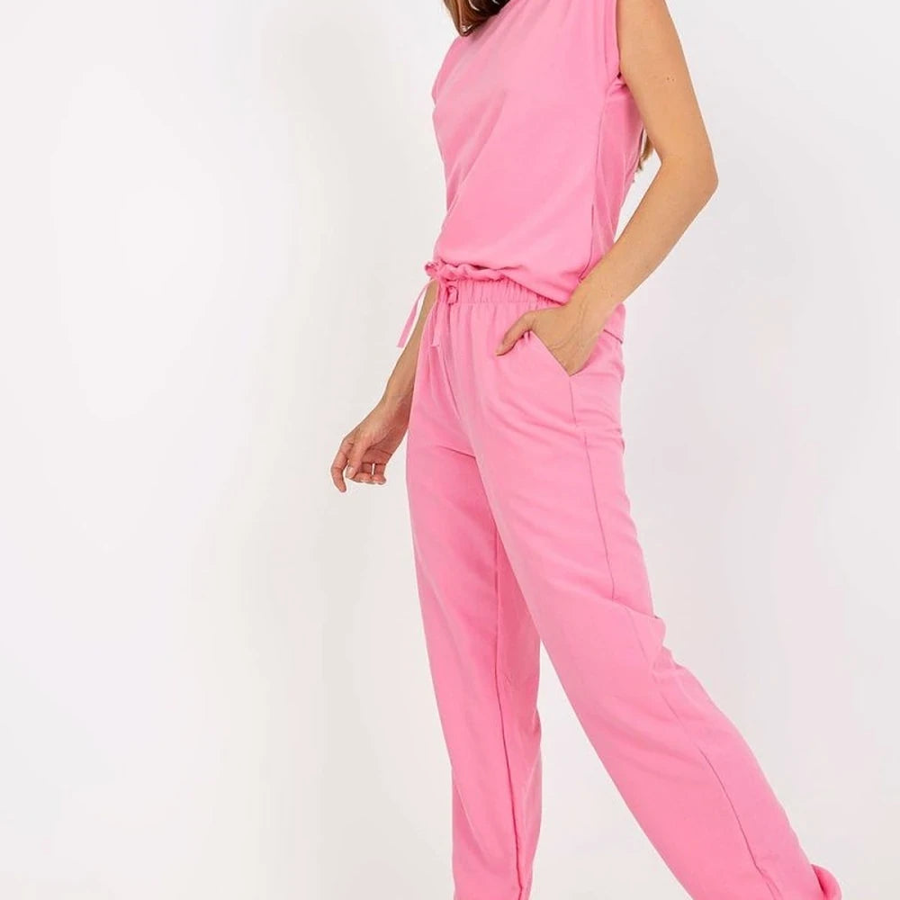 Cotton Blend Blouse & Pants Set