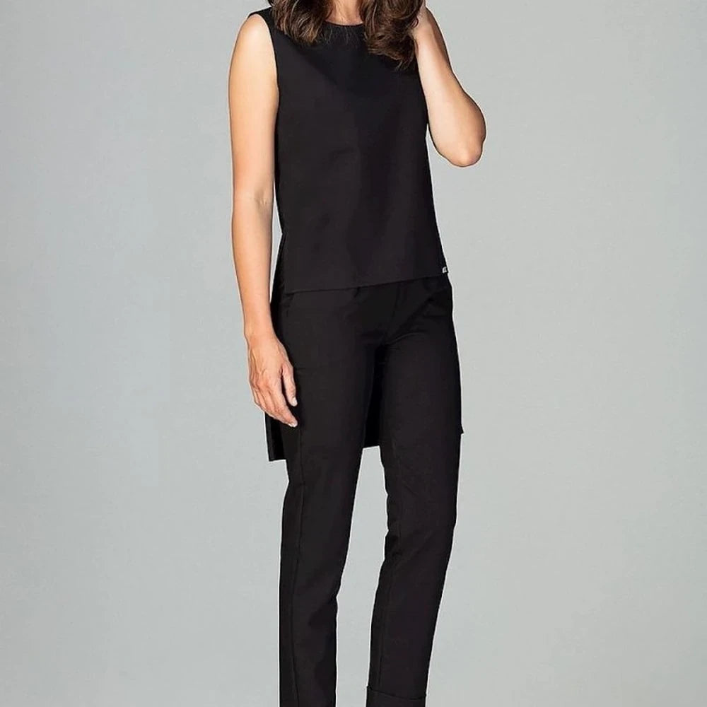 Sleeveless Blouse & Trousers Set