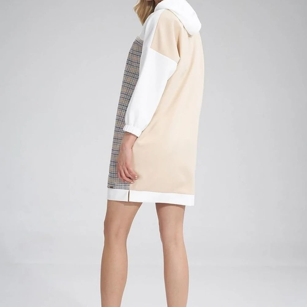 Midi Dress with Hood and Side Slits