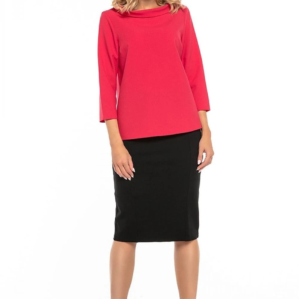 Elegant Collar Blouse with Half-Golf Neckline