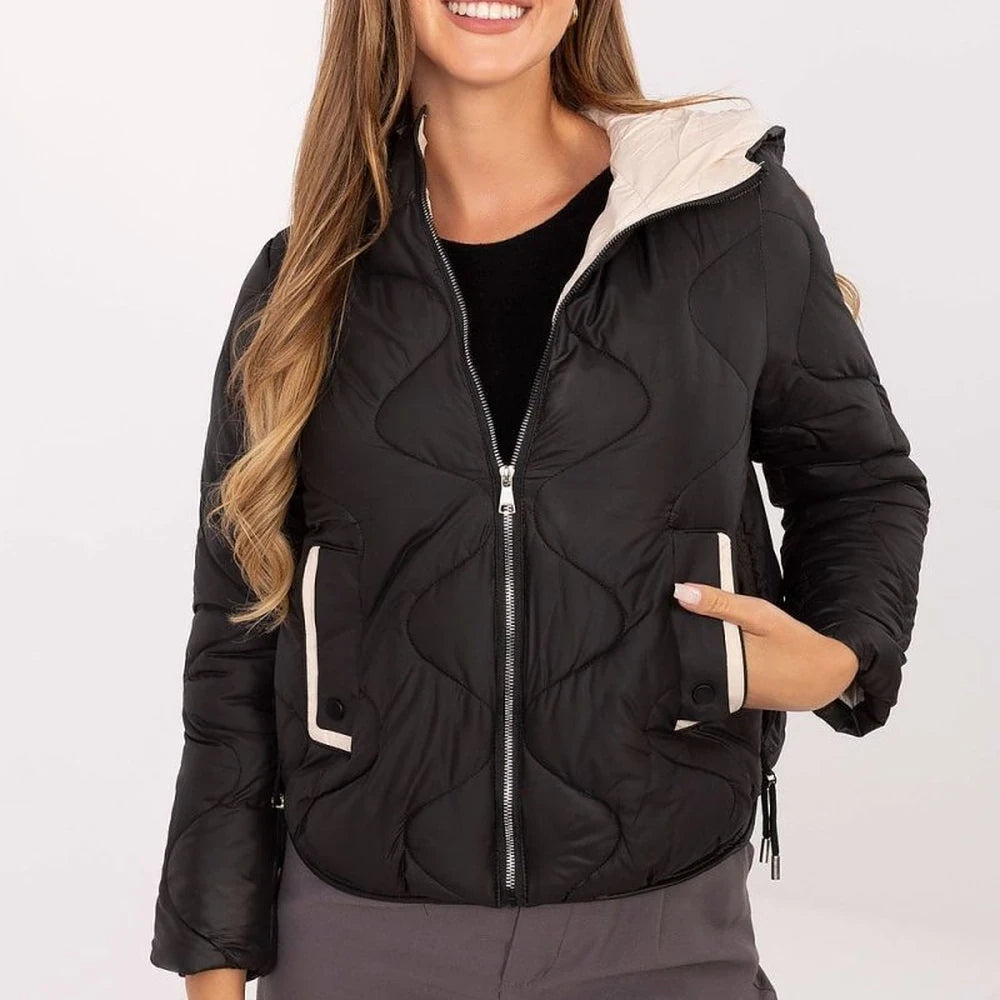 Women's Polyester Quilted Jacket with Hood