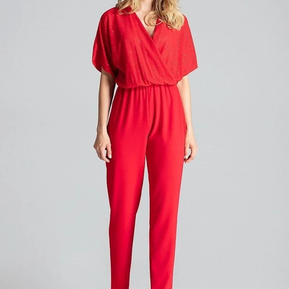 Elegant Navy Jumpsuit with Tapered Legs