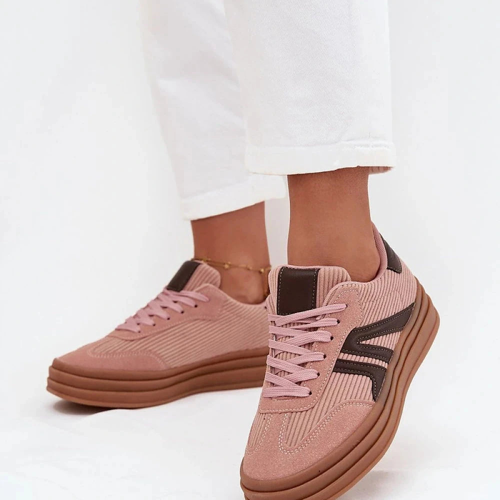 Sport shoes with eco leather and corduroy