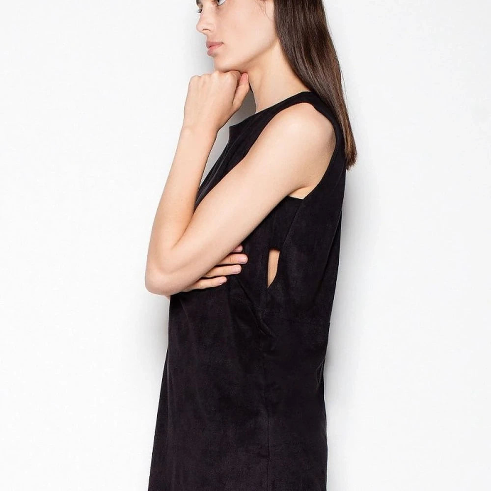 Suede-Like Day Dress with Back Zipper