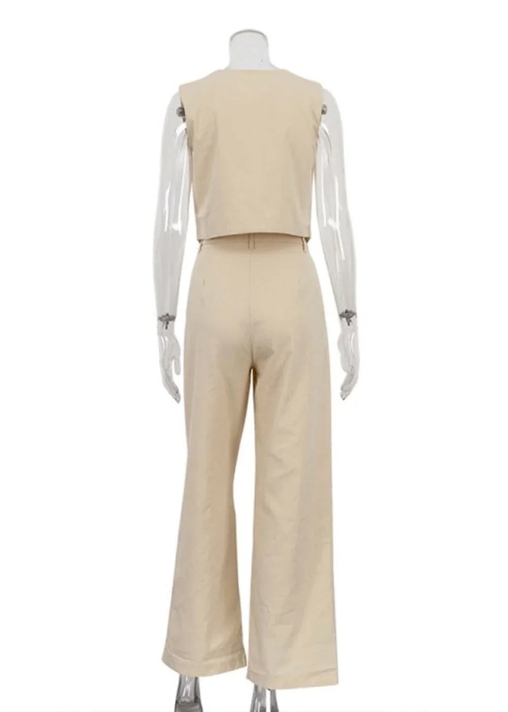 Pink sleeveless vest and trousers set