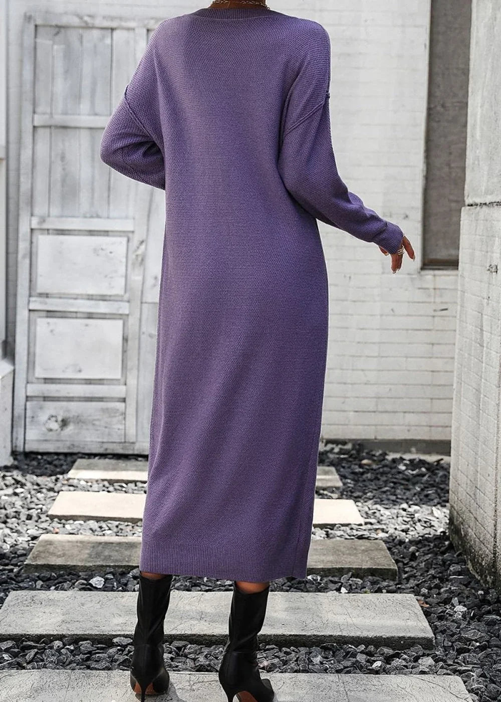 Black dropped shoulder midi dress