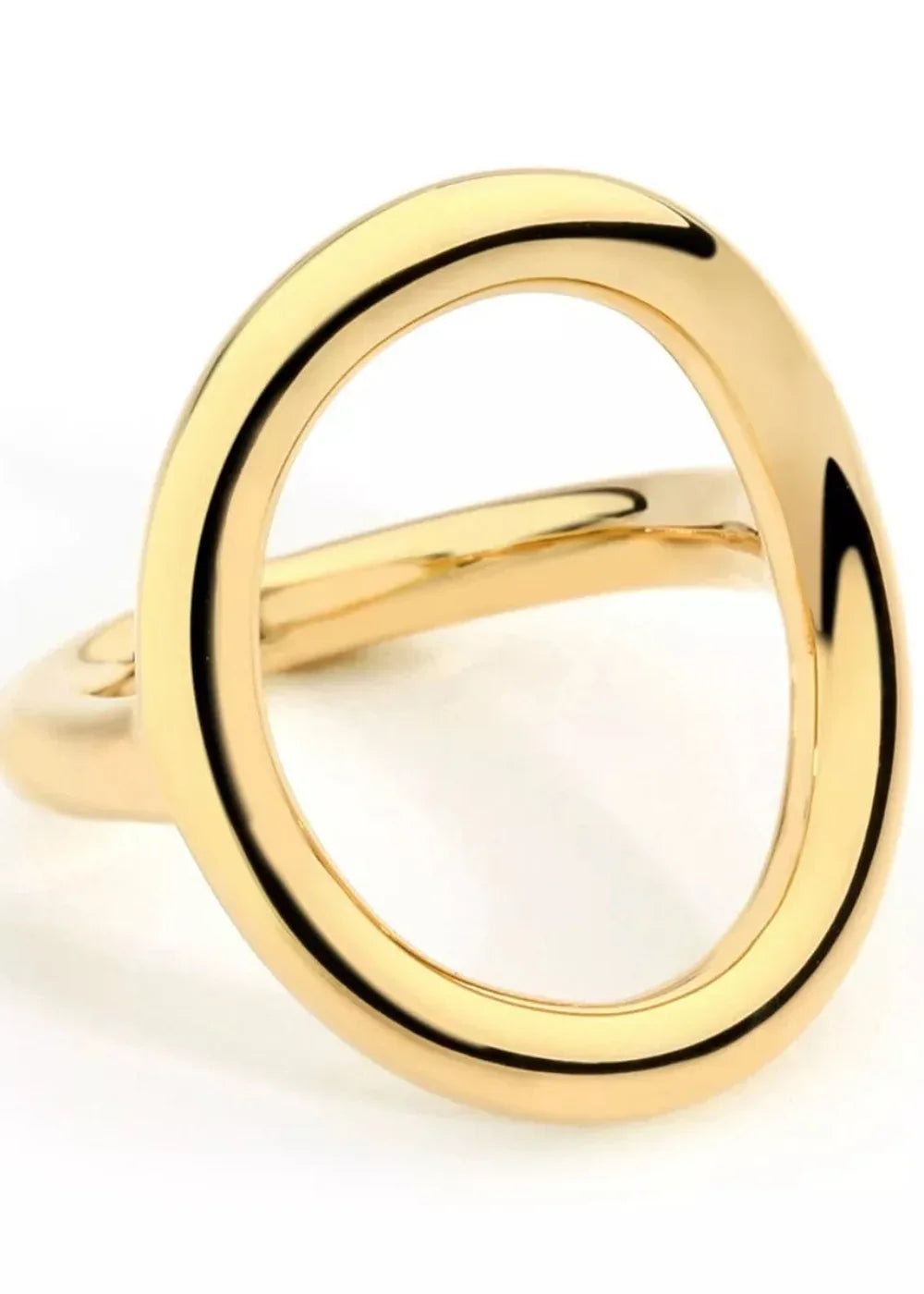 Silver 18K gold-plated copper round ring