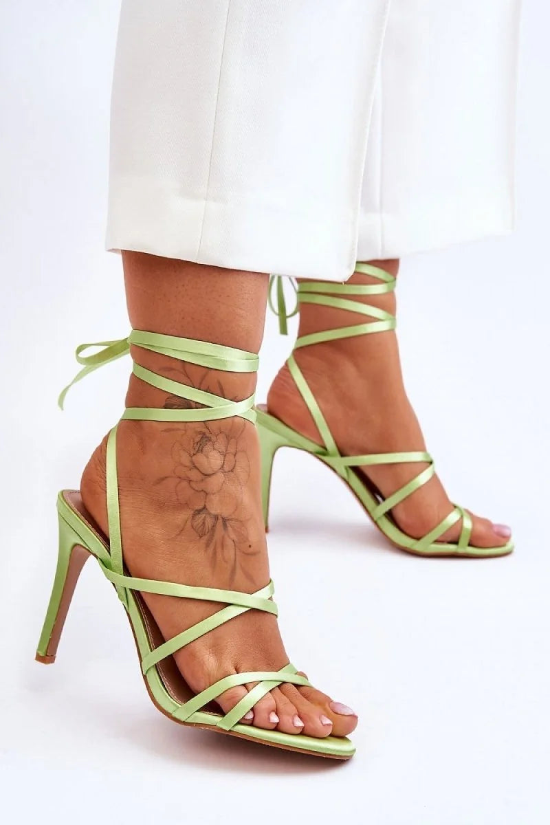 Strappy Stiletto Sandals with Ankle Tie