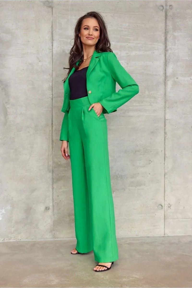 Blue wide leg bell bottom trousers