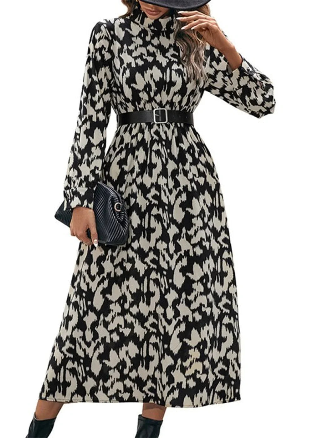 Close-up of leopard print pattern on dress
