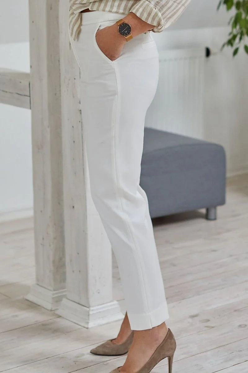 Black women's trousers with decorative darts