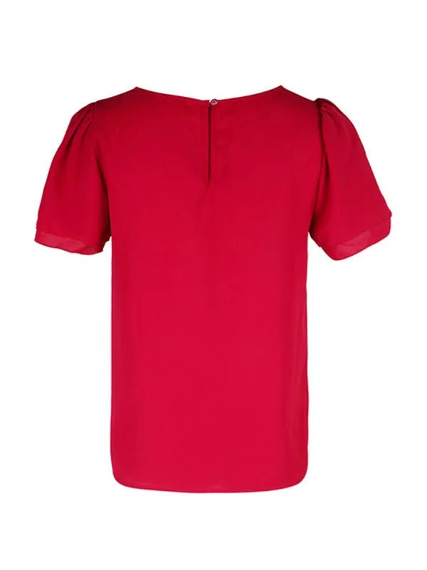 Close-up of fabric on Wine Red shirt