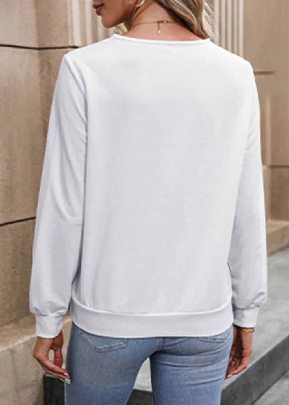 Black long sleeve V-neck sweatshirt